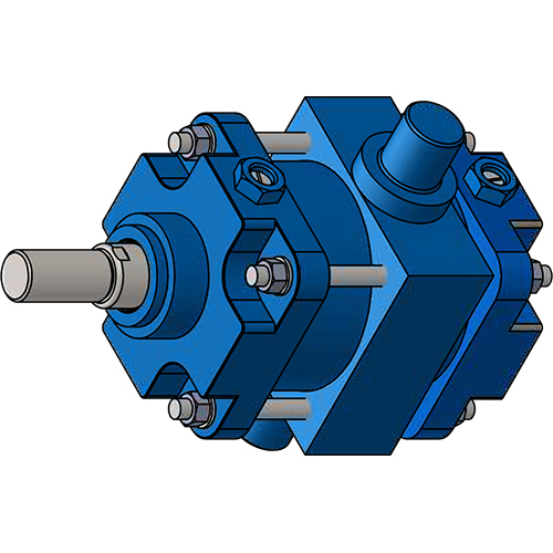 50 Bore-MT4 - Mounting with intermediate fixed or movable trunnion (male)