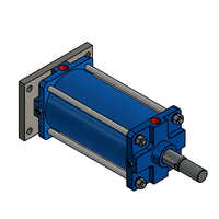 63 Bore-mf2 - Cap Mounting, Rectangular Flange - Color: Blue