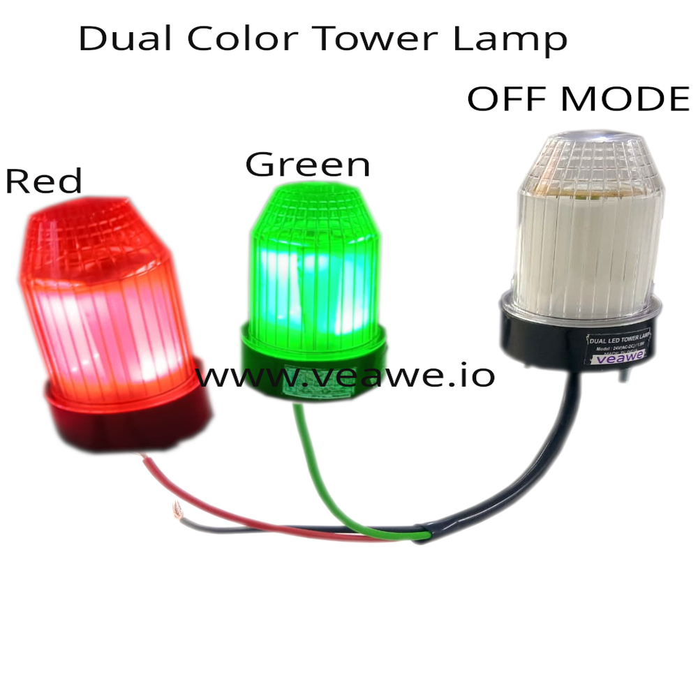 Industrial Led Dual Tower Light Red-green 24v Ac Dc - Color: White