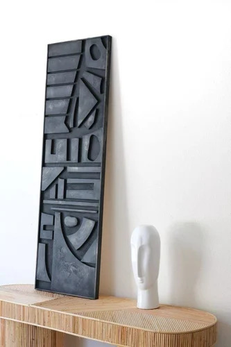 Black Parametric Wood Wall Panel - Material: Wooden