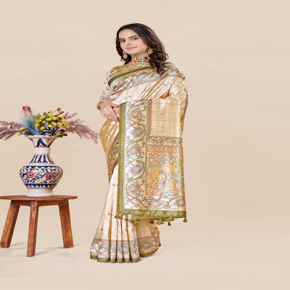 Floral Art Silk Saree