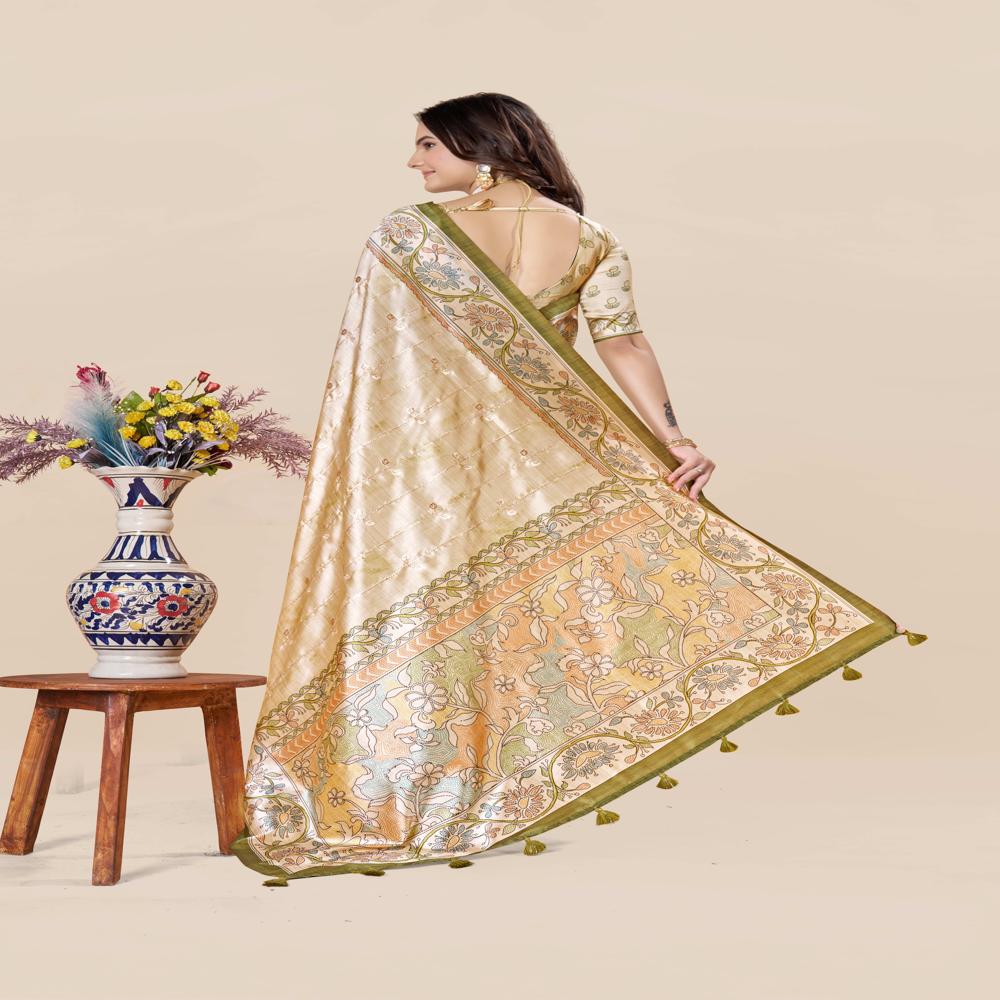 Floral Art Silk Saree