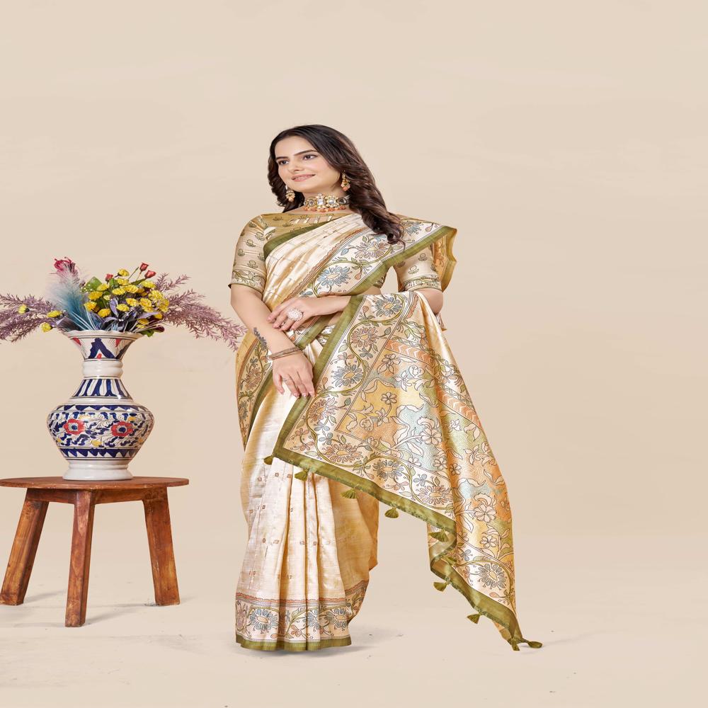 Floral Art Silk Saree