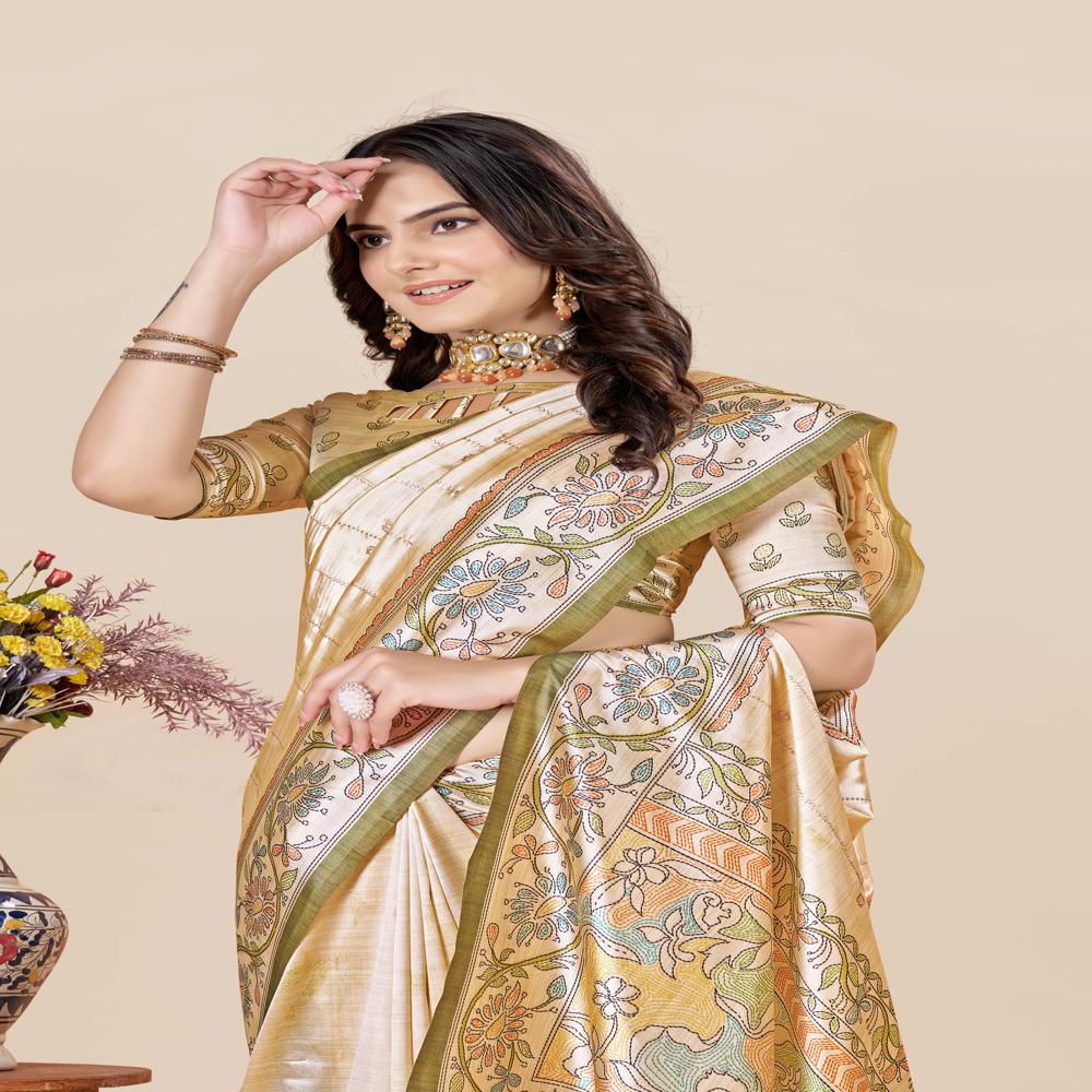 Floral Art Silk Saree