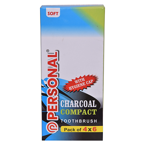 Charcoal Compact Tooth Brush - Bristle Color: Multicolor