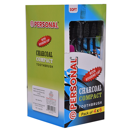 Charcoal Compact Tooth Brush - Bristle Color: Multicolor