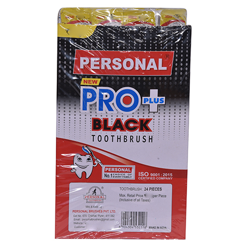 Pro Plus Black Tooth Brush - Bristle Color: Multicolor