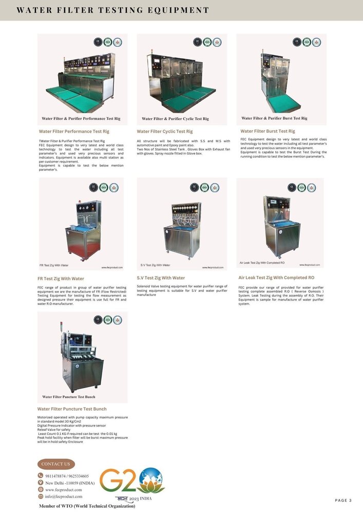 Water Filter And Purifier Burst Test Rig - Color: Silver