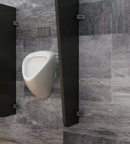 Urinal Modesty Panels - Hpl Board 900mm X 450mm X 400mm , Black, Satin Finish, Wall Mounted, Easy Installation, Durable, Polished Surface, 10-year Warranty