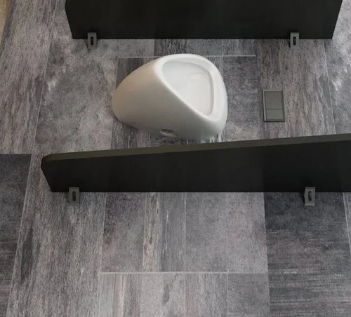 Urinal Modesty Panels - Hpl Board 900mm X 450mm X 400mm , Black, Satin Finish, Wall Mounted, Easy Installation, Durable, Polished Surface, 10-year Warranty