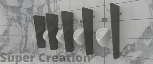 Urinal Modesty Panels - Hpl Board, 900mm X 450mm X 400mm, Matte Black - Easy Installation, Durable, Polished Finish, 10-year Warranty