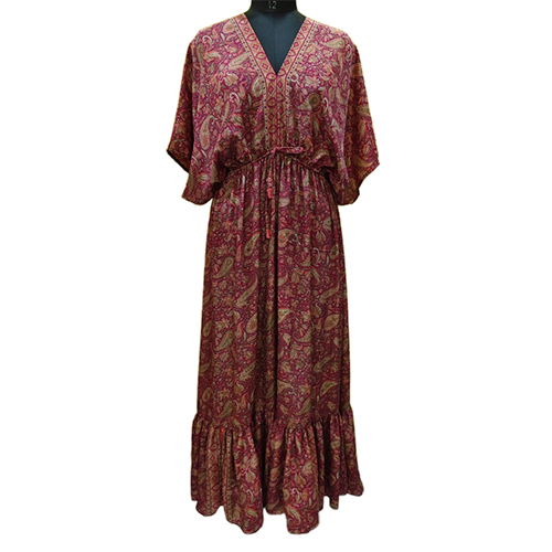 Classic V Neck Long Dress