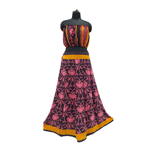 Vintage Recycled Printed Gn Top With Skirt - Color: Different Available