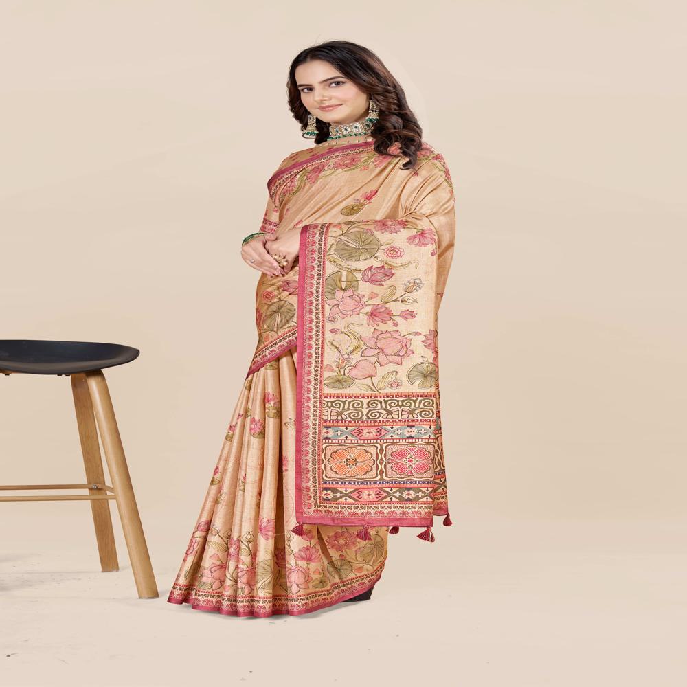 Floral Art Silk Saree