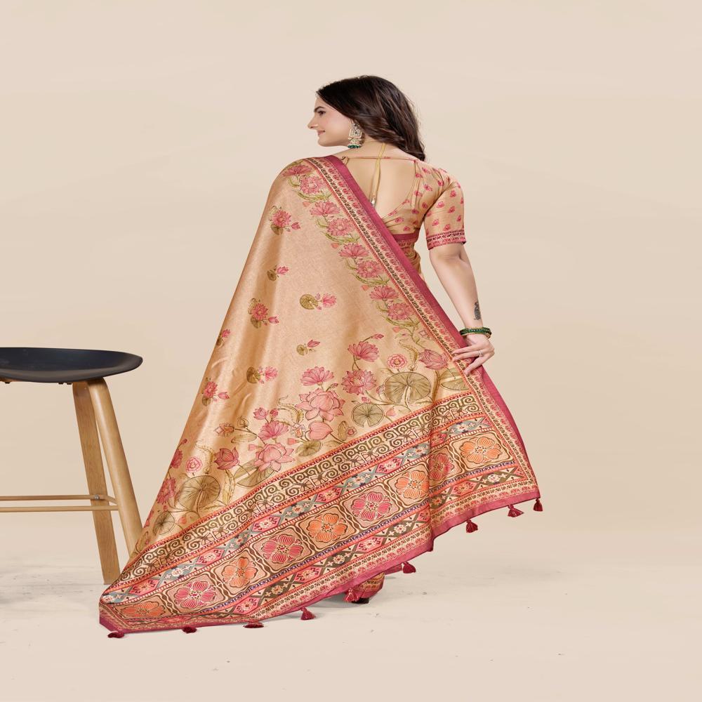 Floral Art Silk Saree