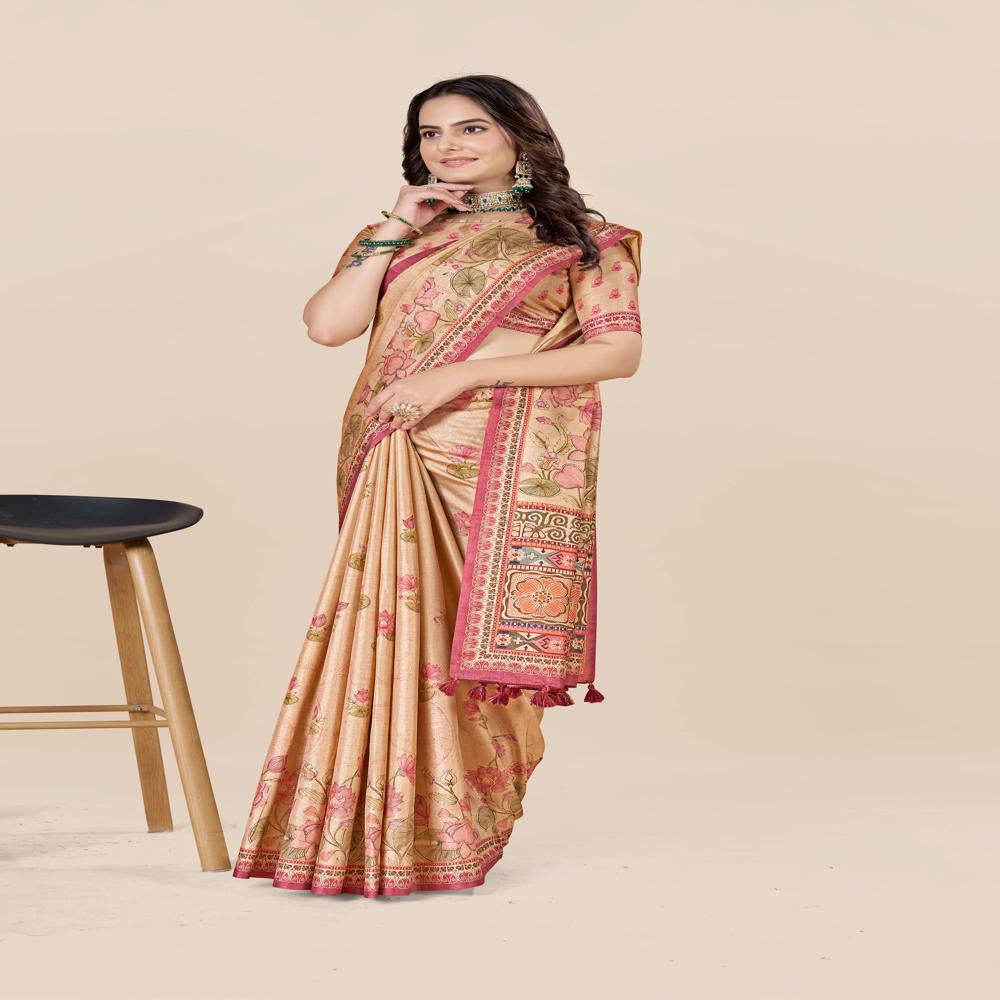 Floral Art Silk Saree