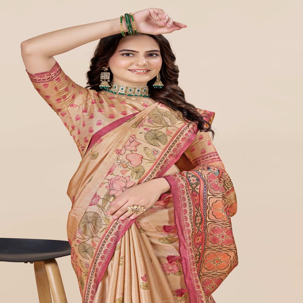 Floral Art Silk Saree