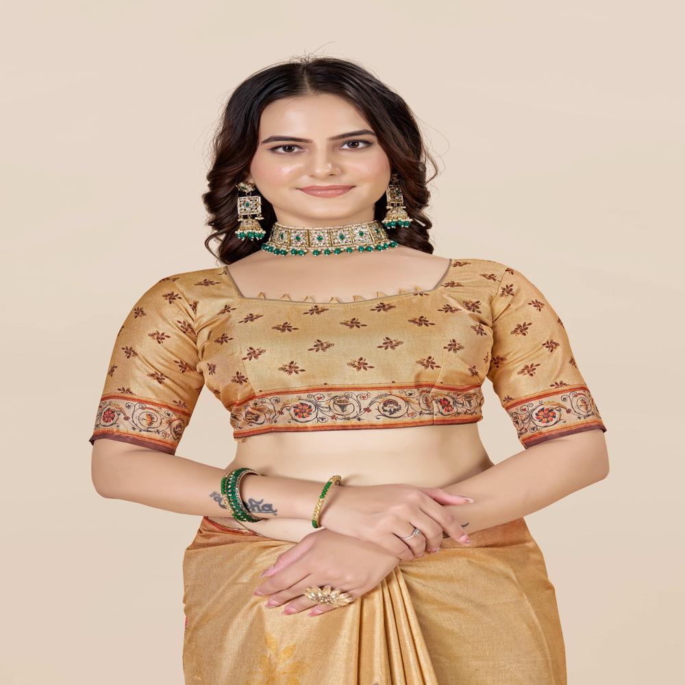 Floral Art Silk Saree - Color: Multicolor