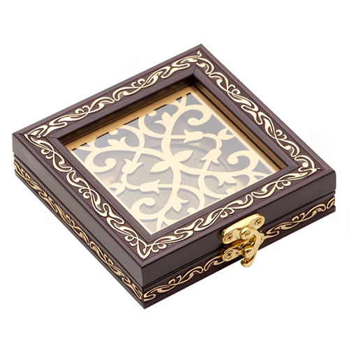 Maroon Silver Coin Box - Color: As Per Requirment