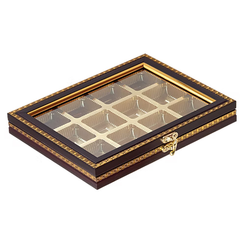 12 Cavity Chocolate Gift Box - Color: Brown