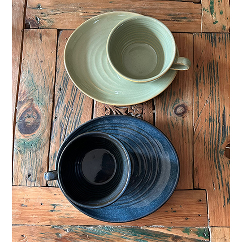 Mug with Big Saucer Set