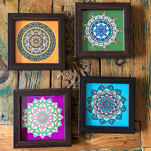 Set of 4 Mandala Pattern  Coasters