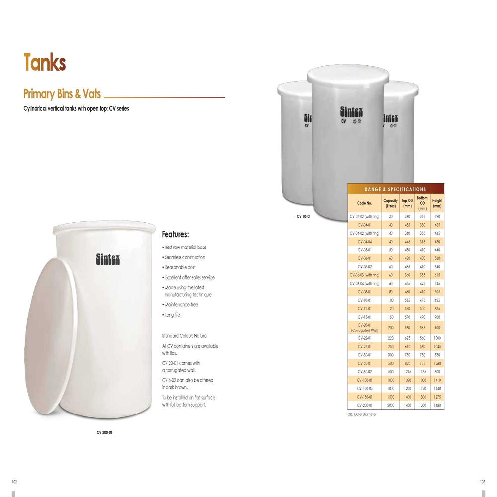 CHEMICAL DOSING TANKS 100 Lits