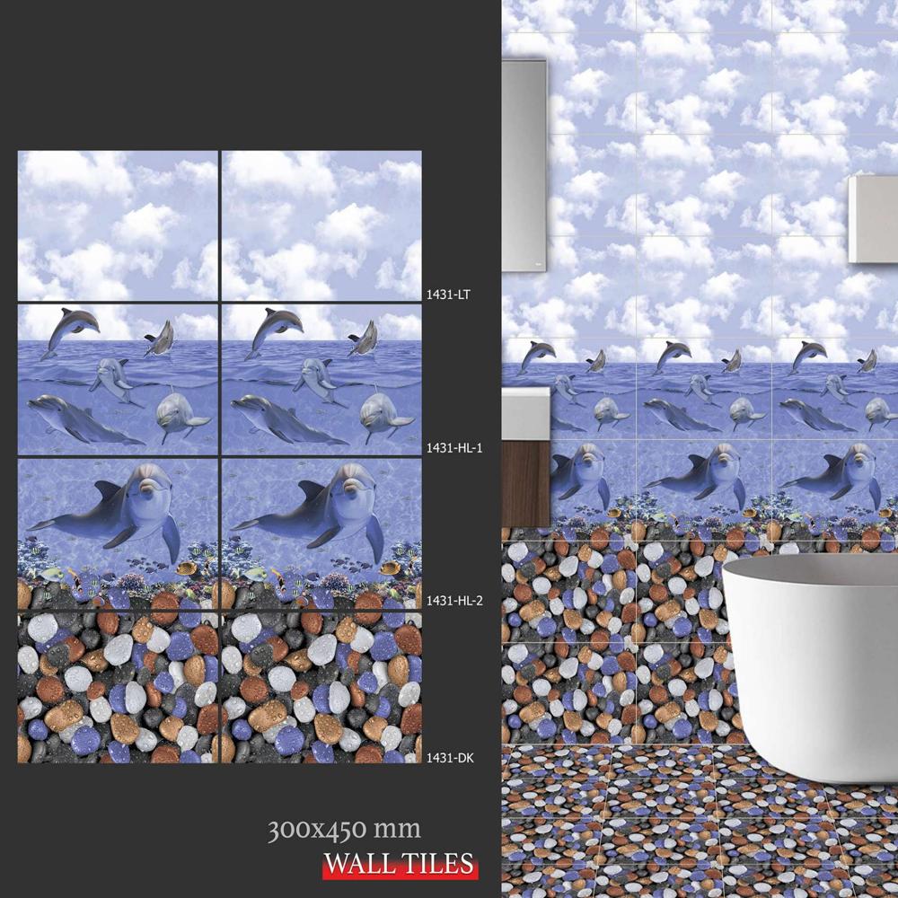 Fish Design Wall Tiles - Color: Blue