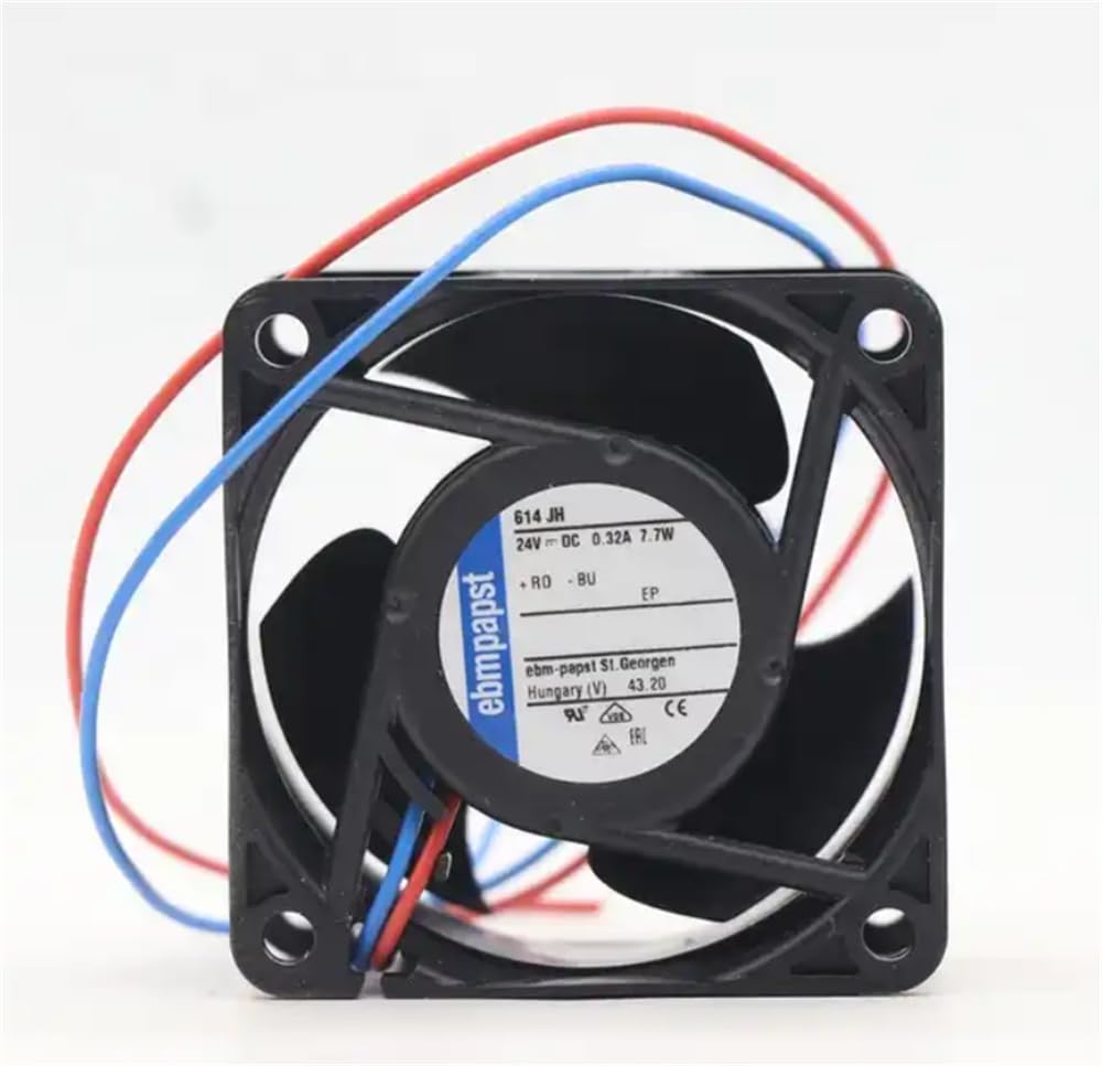 Ebm papst 614JH Axial Fan DC 24V 7.7W 0.32A 60X60X32mm 2-Wire Cabinet Cooling Fan
