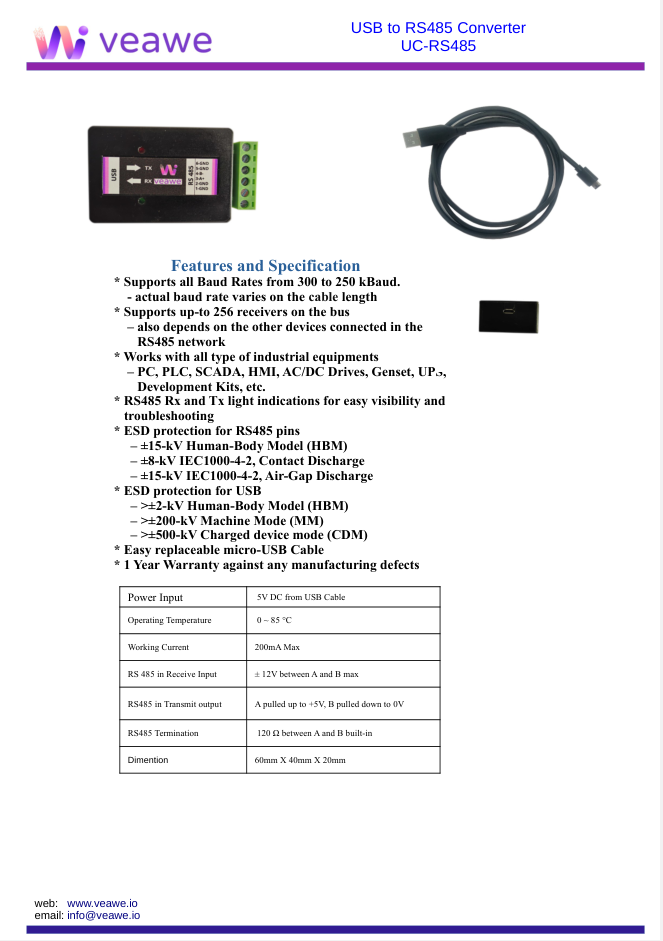 USB to RS485 Converter UC-RS485 C Type