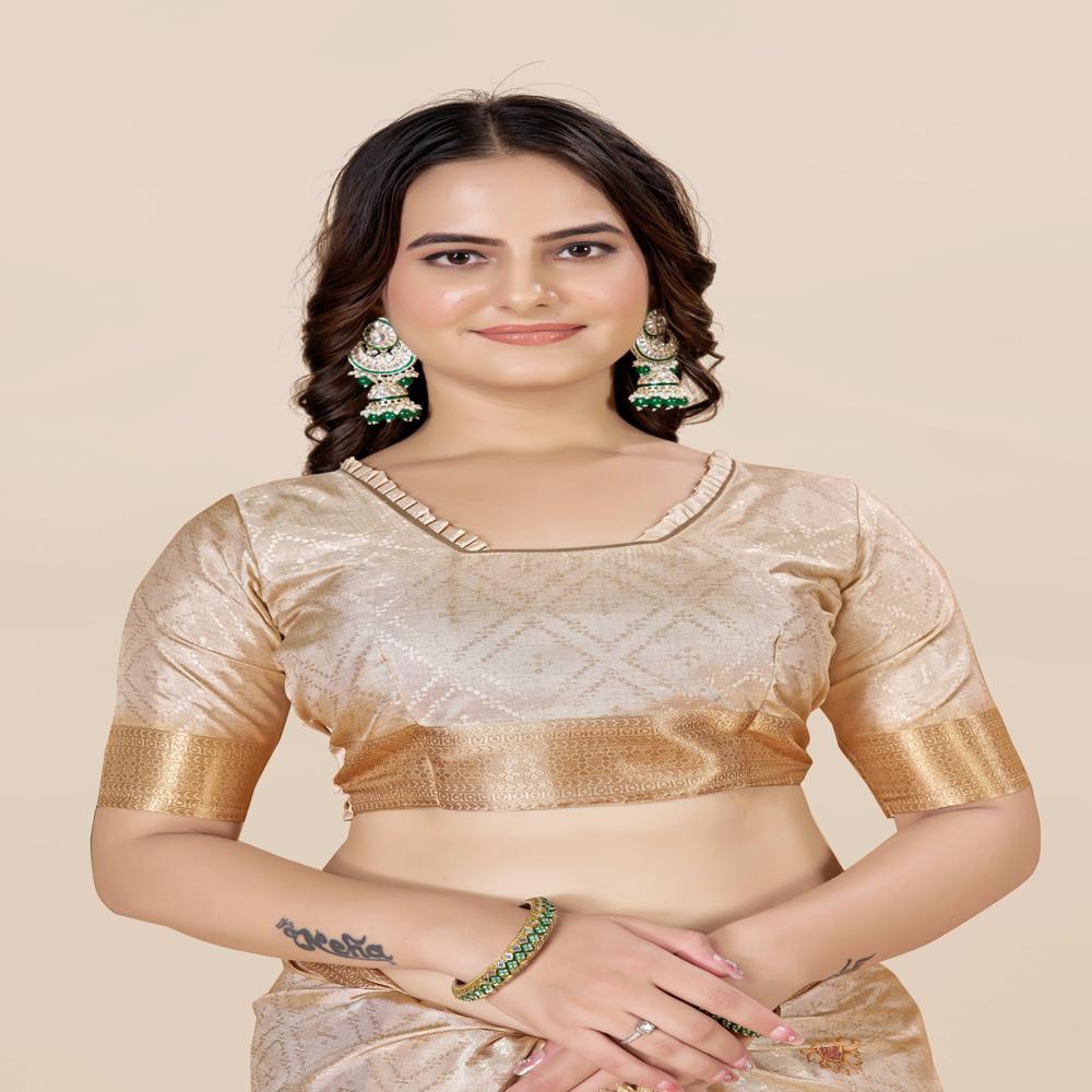 Camel Brown Saree - Design: Trendy