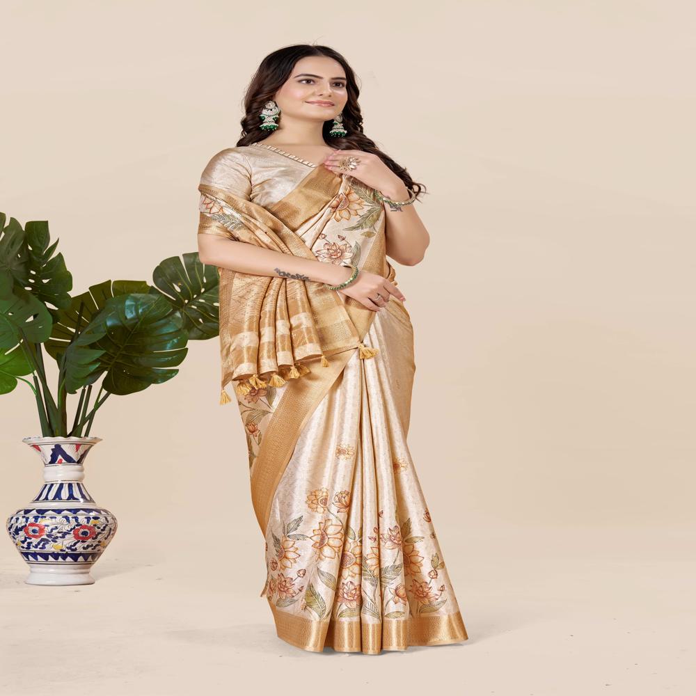 Camel Brown Saree - Design: Trendy