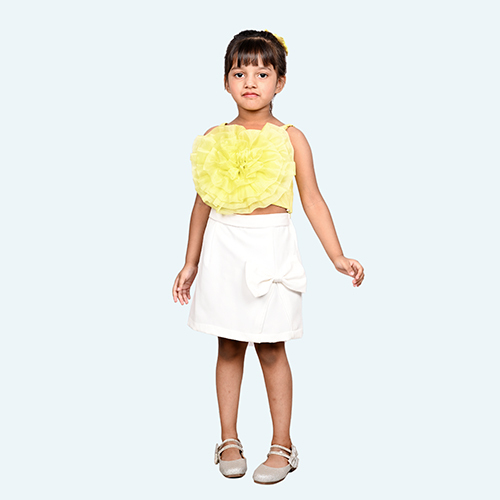 Girls Yellow Tulle Party Dress, Spaghetti Layered skirt, knee length