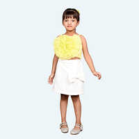 Girls Yellow Tulle Party Dress, Spaghetti Layered skirt, knee length