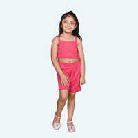 Girls Magenta Tulle Party Dress, Spaghetti Layered skirt, knee length in Crepe