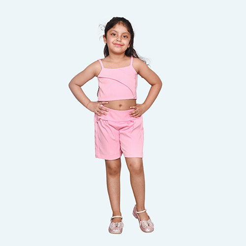 Girls Pink Tulle Party Dress, Spaghetti Layered skirt, knee length in Crepe
