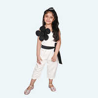 Girls White Tulle Party Dress, One shoulder Layered skirt, knee length in Crepe