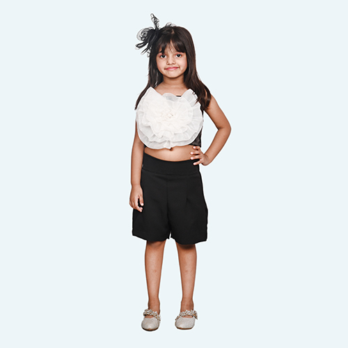 Girls white Tulle Party Dress, Spaghetti Layered skirt, knee length in organza