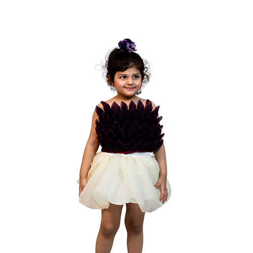 Girls Wine Tulle Party Dress, Spaghetti Layered skirt, knee length in Organza