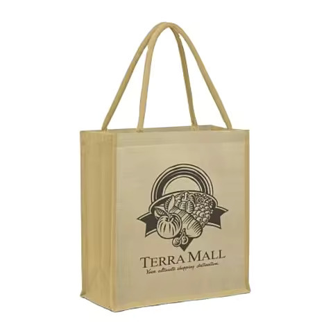 Wholesale Promotional Foldable Jute Bags Natural Color Fancy Printed Everyday