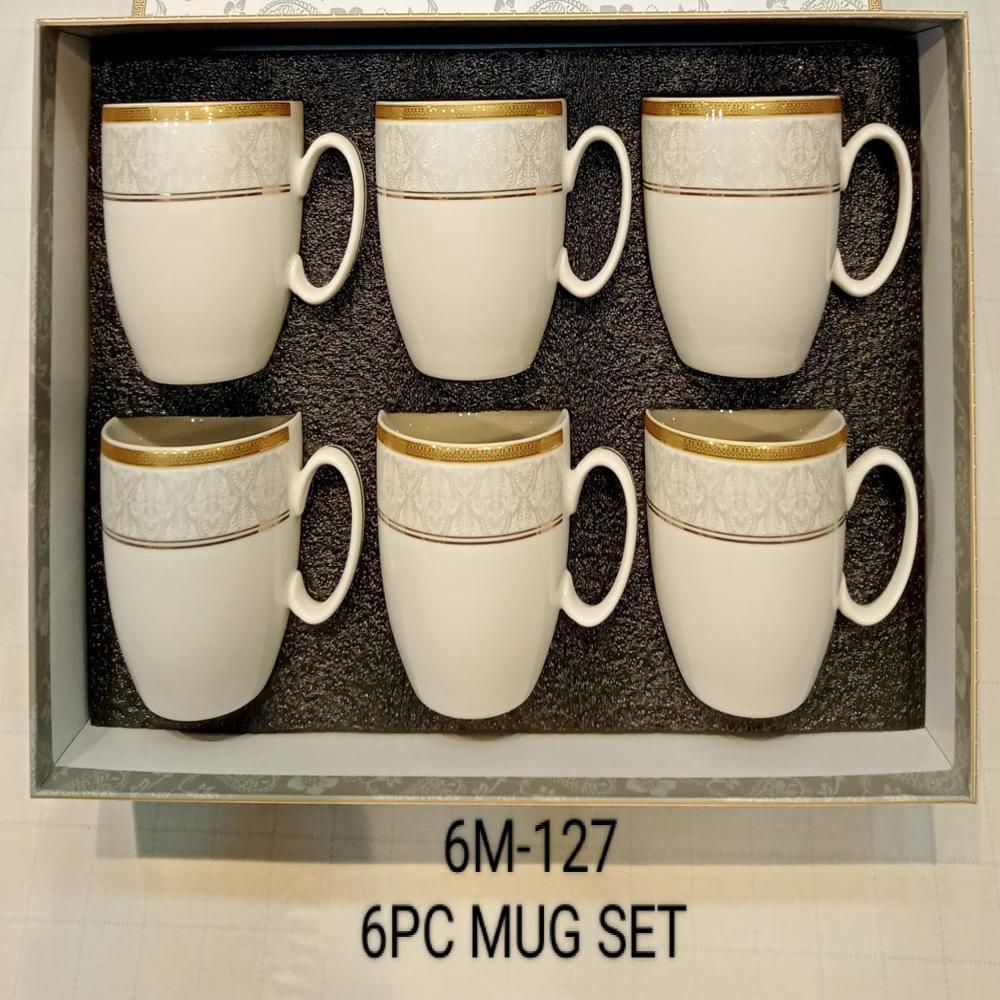 Vigneto Tea Cup 6 Pc Set - Color: Cream