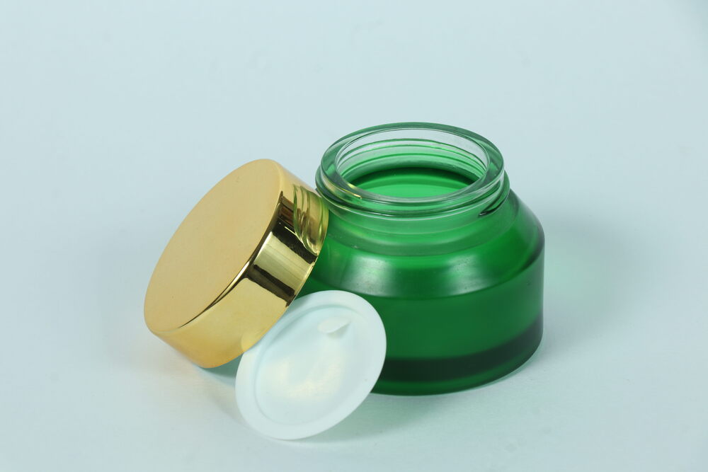 50GM green frodted glass jar