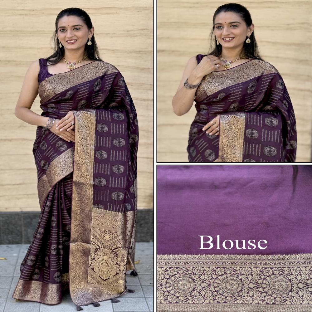 Purple Mysore Silk Saree