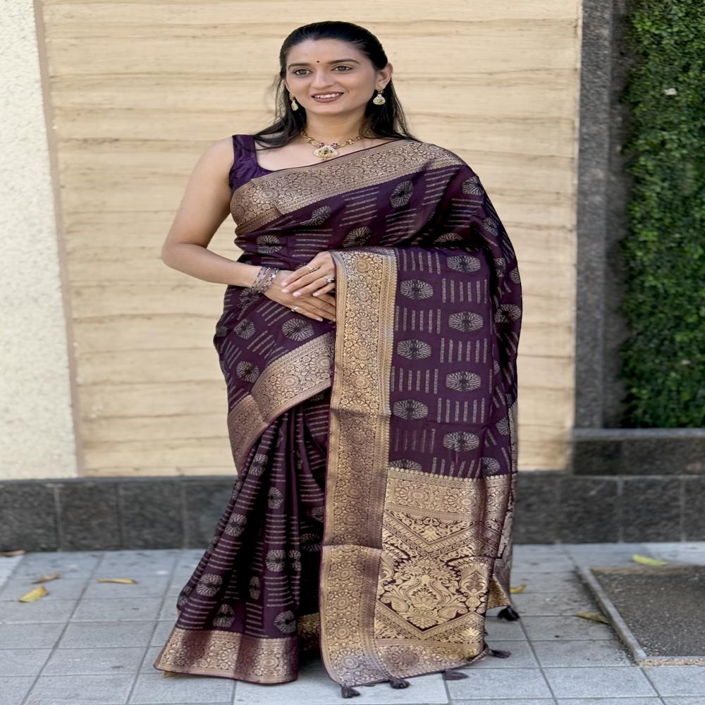 Purple Mysore Silk Saree