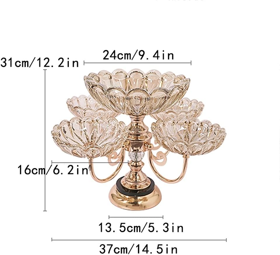 Fruit Bowl Fruit Bowl Fruit Plate Decorations  Luxury Style Multi Layer Crystal Glass Plate Home Living Room Coffee Table Decorations Fruit Tray