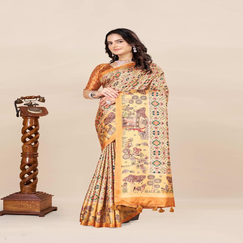 Geometric Printed Patola Saree