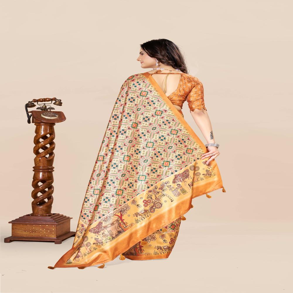 Geometric Printed Patola Saree