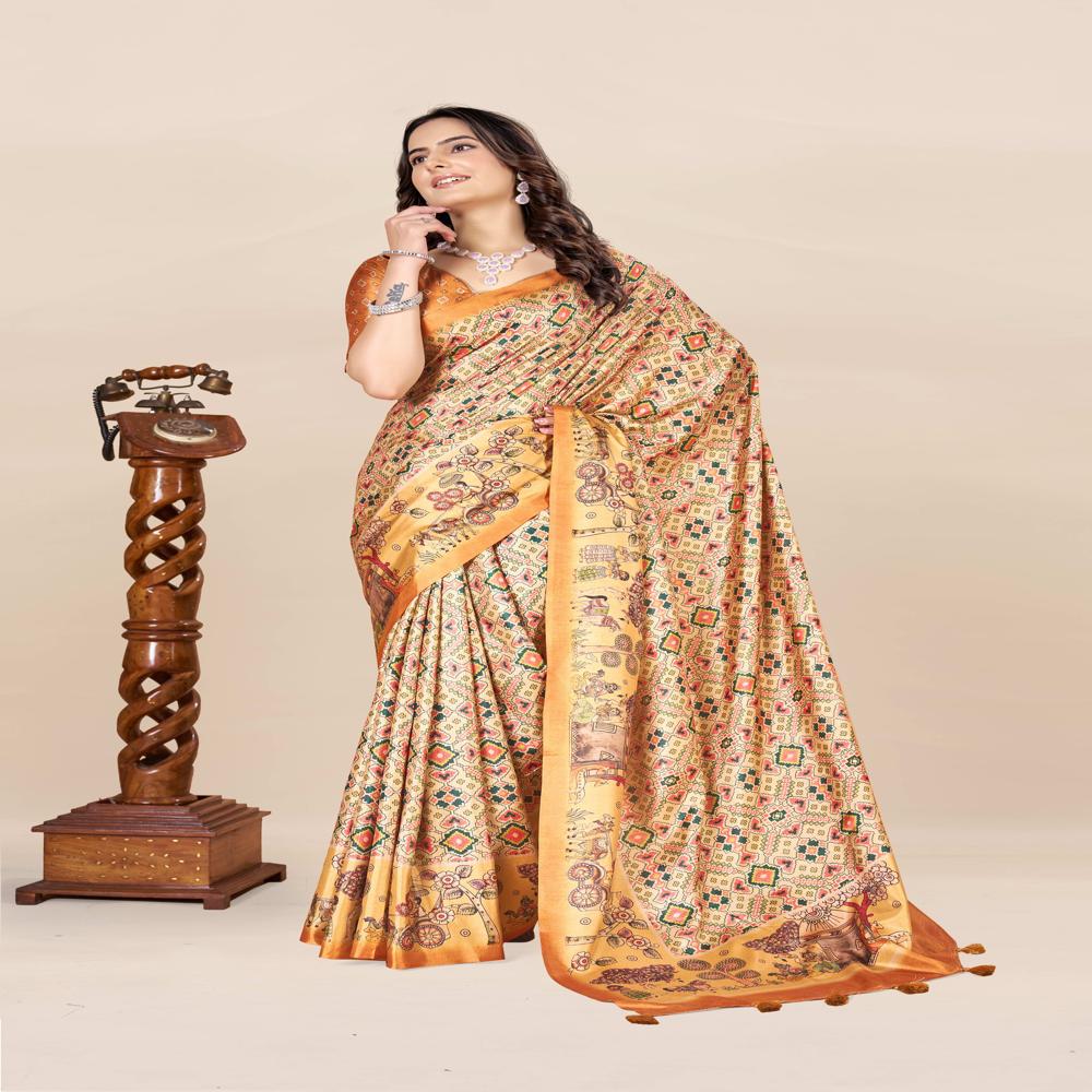 Geometric Printed Patola Saree