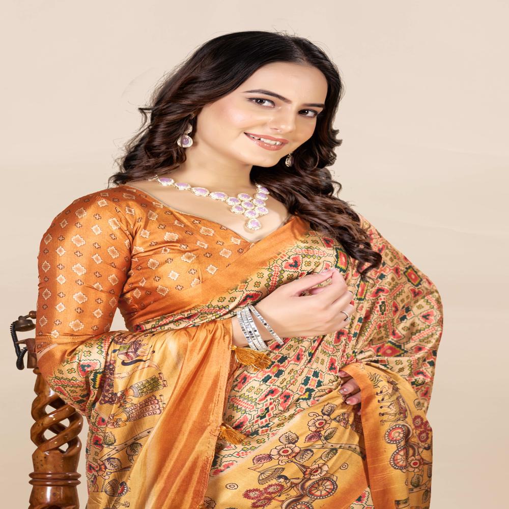 Geometric Printed Patola Saree