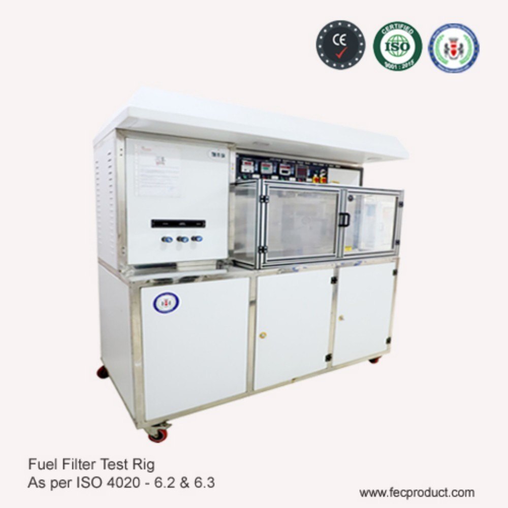 Fuel Filter Test Rig - Stainless Steel, 96" X 24" X 96" | Electric Powered, Sleek White Finish, 220-240v Voltage